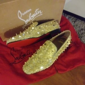 Christian Louboutin Dandy Flat Pot Pourri Gold
